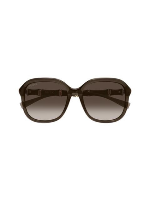 GUCCI Rounded Square Sunglasses - Brown