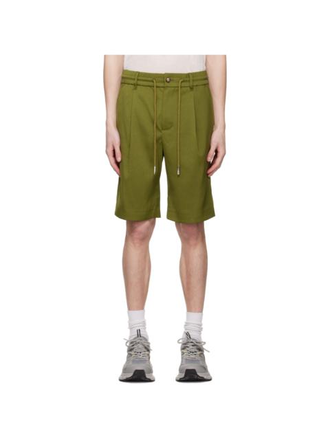 Green Pleated Shorts