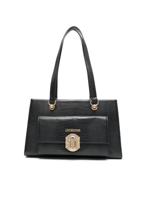 Moschino logo lettering tote bag