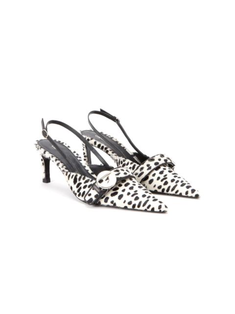 COPERNI Belted Haircalf Slingback Kitten Heels black/white