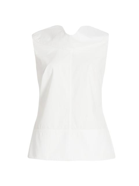 BRANDON MAXWELL Women's The Bowie Draped Collar Top - White