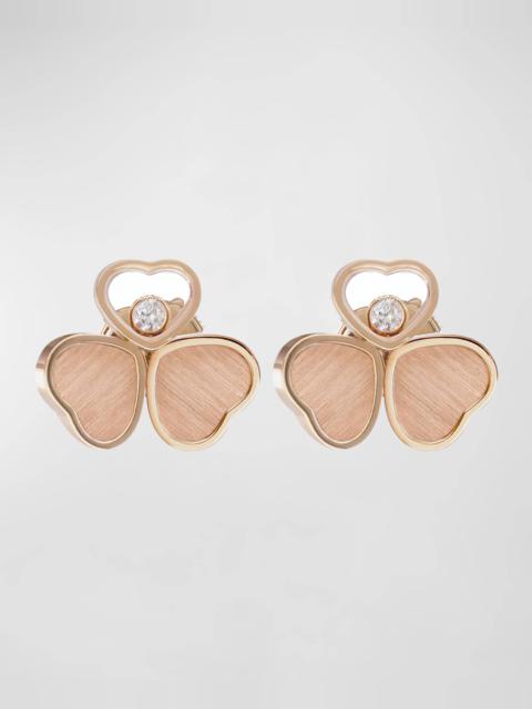 Chopard Happy Hearts 18K Rose Gold Triple Heart Diamond Earrings