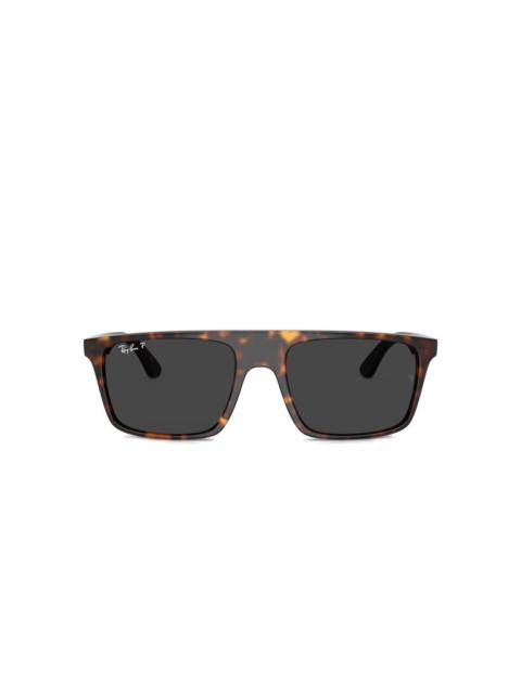 Ray-Ban shield-frame tortoiseshell sunglasses