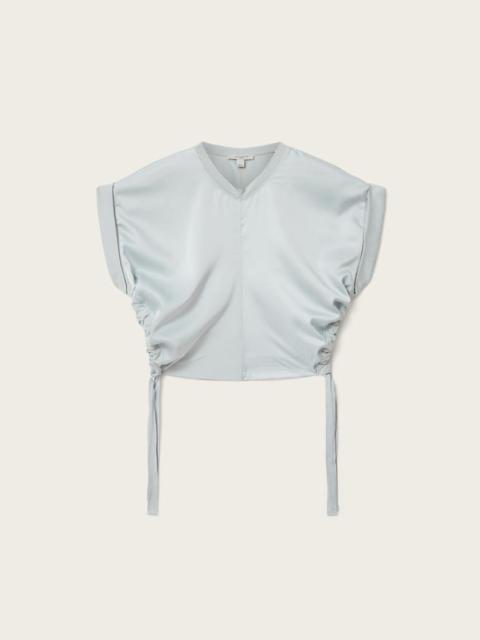 ALLSAINTS MIRA CROPPED SATIN DRAWCORD T-SHIRT