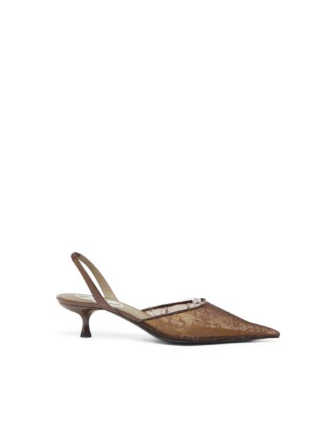 Diesel D-TEN&HALF - SLINGBACKS IN LACE AND LEATHER
