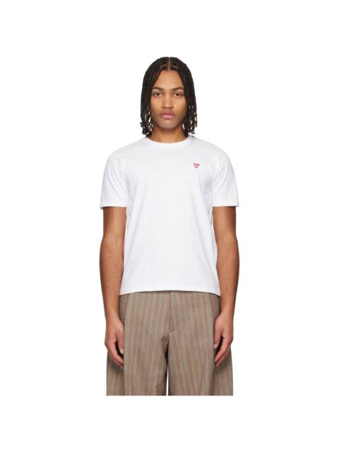 A BATHING APE® White 'BAPE' Heart One Point T-shirt