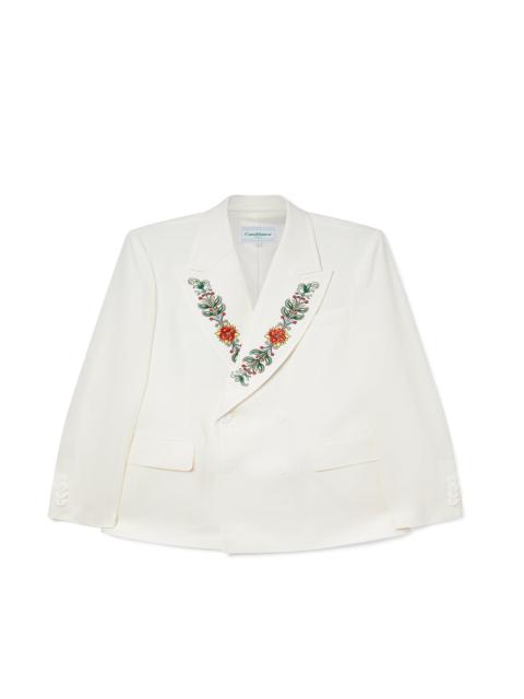 Embroidered Lapel Double Breasted Jacket