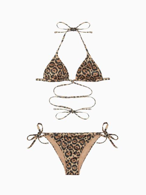 EMPORIO ARMANI Emporio Armani Sustainability Values Capsule Collection all-over print padded triangle bikini