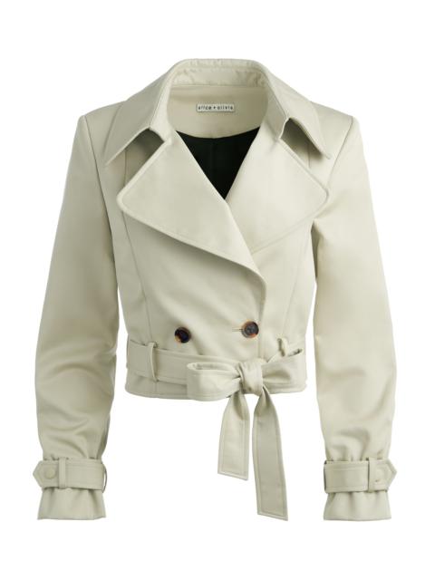 Alice + Olivia HAYLEY CROPPED TRENCH COAT WITH BELT