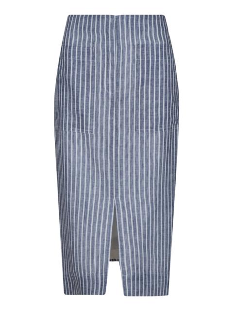 ANDRES OTALORA Punta Clara Striped Midi Skirt stripe