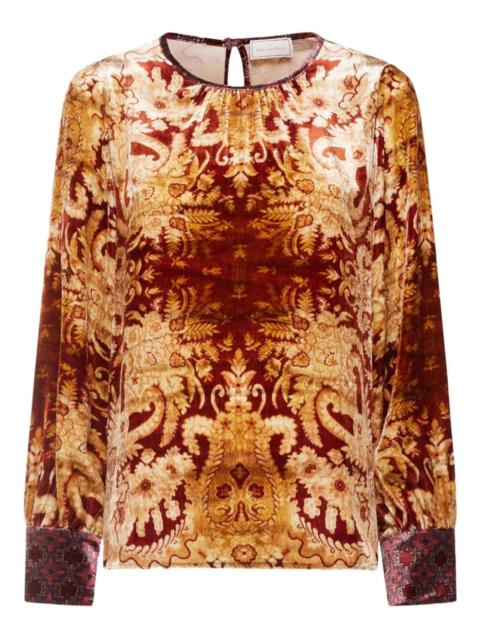Pierre-Louis Mascia damask-print velvet shirt