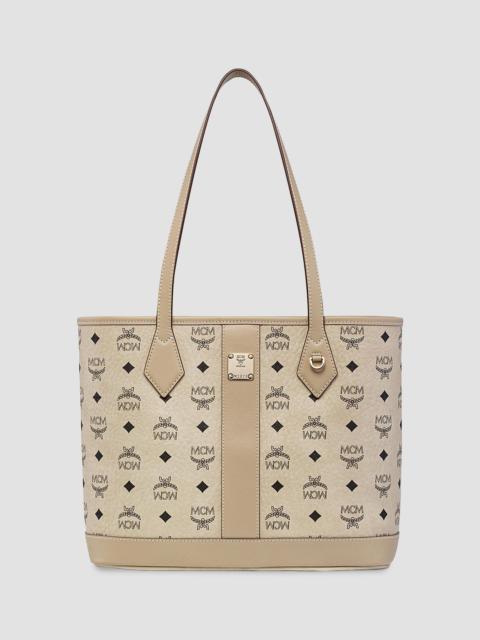 MCM Women's Small Liz Visetos Canvas Shopper Tote Bag - Beige Black