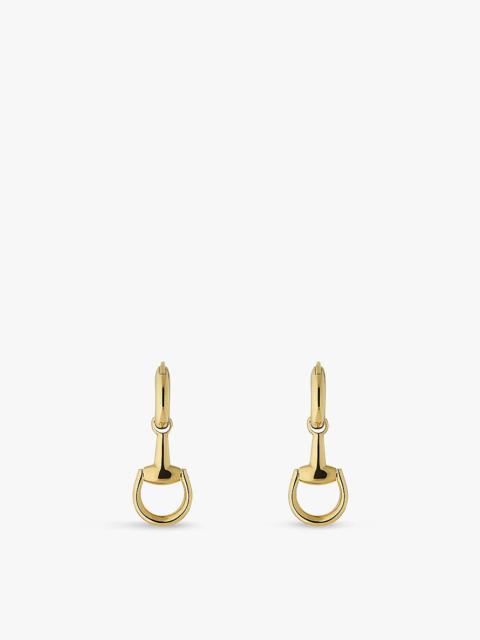 Horsebit 18ct yellow-gold hoop earrings