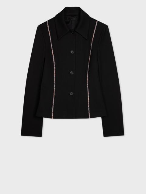 Women's Black Milano Jacket with Signature Stripe