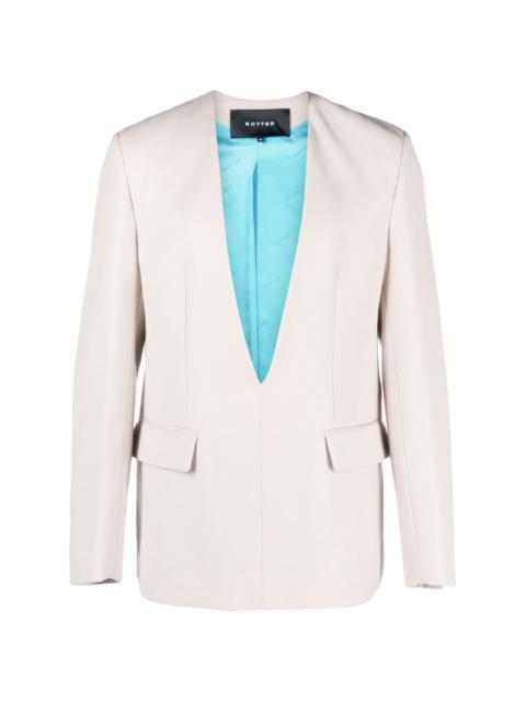 plunging V-neck wool blazer