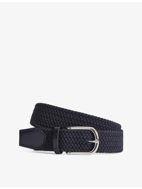 REISS Elmont plaited leather-blend belt