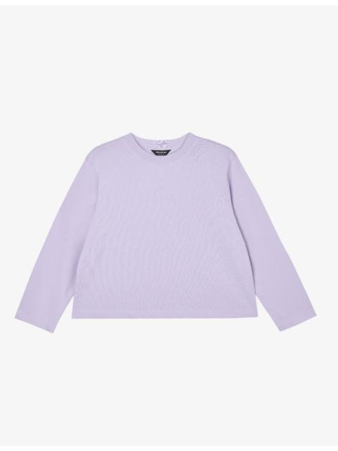 WHISTLES Round-Neck Long-Sleeve Cotton-Jersey Top