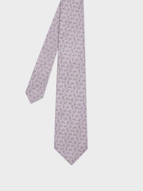 Paul Smith Lilac Silk Floral Tie