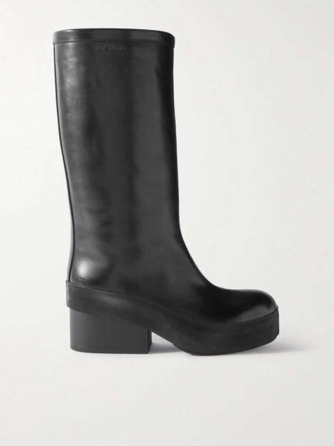 Logo-Debossed Leather Boots