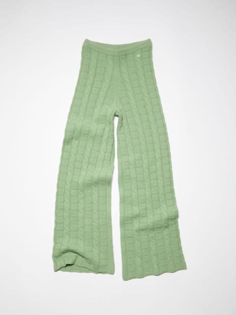 Cable wool trousers - Sage green