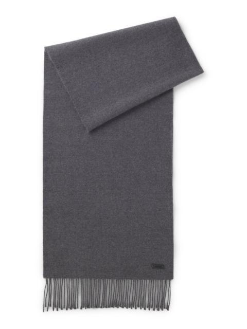BOSS ITALIAN-MADE WOOL SCARF WITH LOGO PATCH