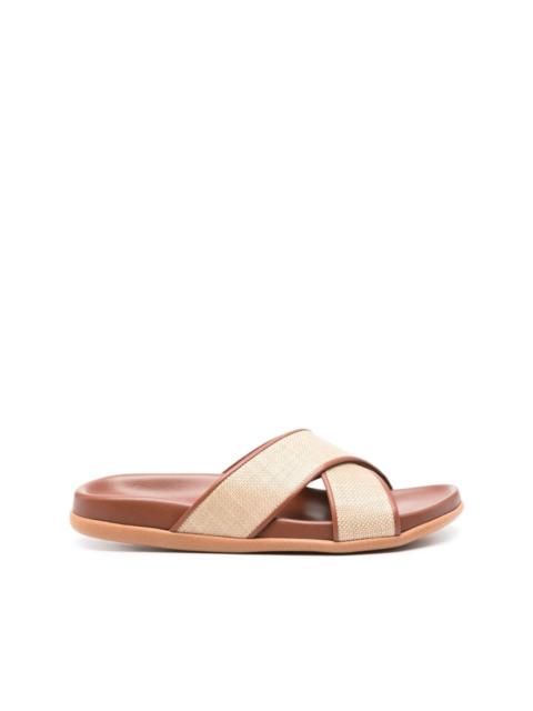 ANCIENT GREEK SANDALS Thais basket-weave slides