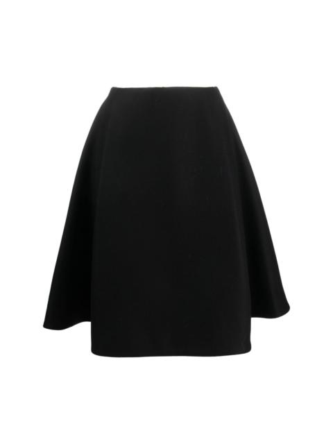 high-waisted pleat-detail midi skirt