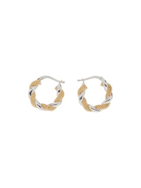 Bottega Veneta Gold & Silver Twist Hoop Earrings