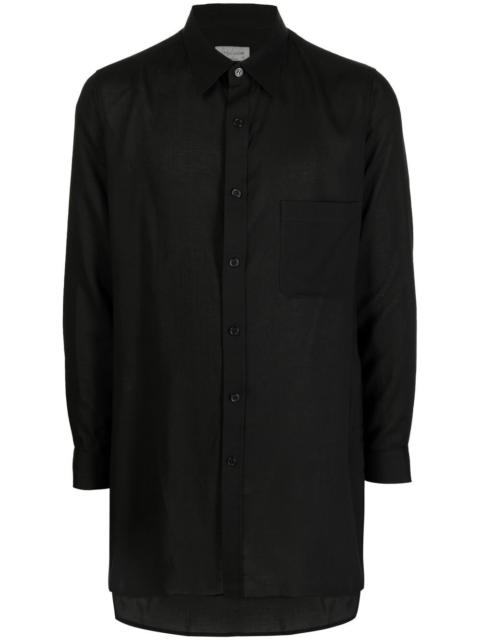 Yohji Yamamoto chest-pocket long-sleeve shirt