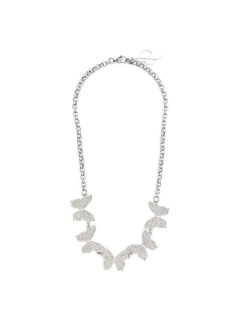 Blumarine crystal-embellished butterfly-charms necklace