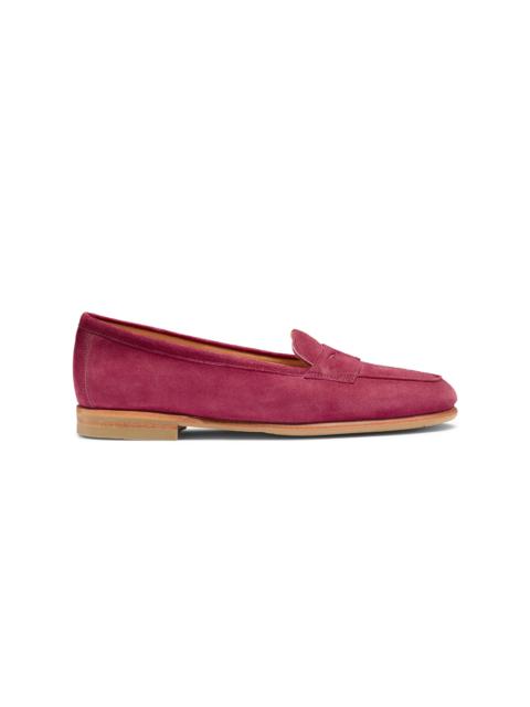 Santoni Women's red suede Carla loafer