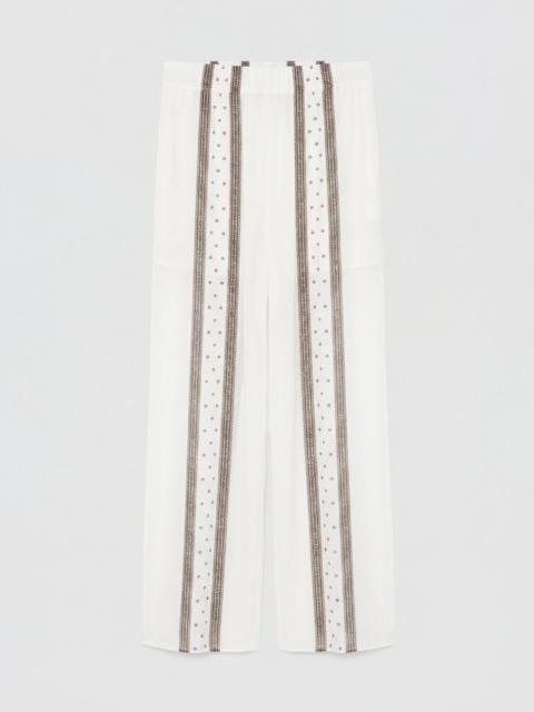 LIBEROWE IVORY STRIPE PALAZZO TROUSERS