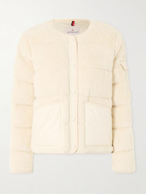 Moncler Shell-trimmed quilted cotton-fleece down jacket Cream