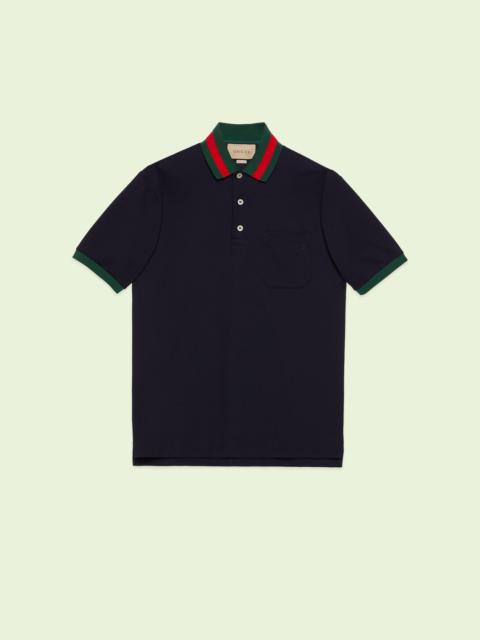 Stretch cotton piquet polo