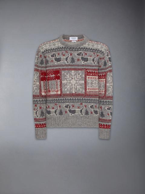 Thom Browne Holiday Hector Mohair Tweed Crew Neck Pullover