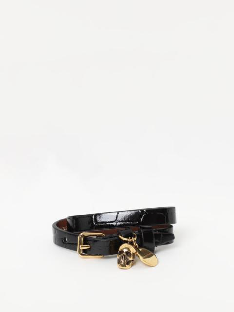 Alexander McQueen bracelet in croco print leather