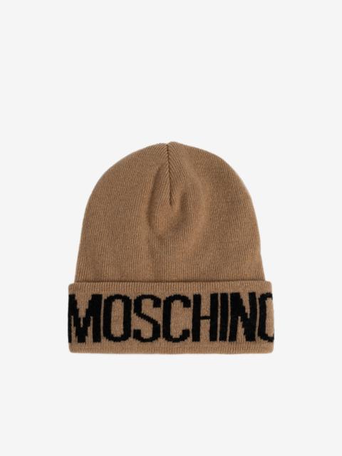Moschino logo-intarsia beanie hat