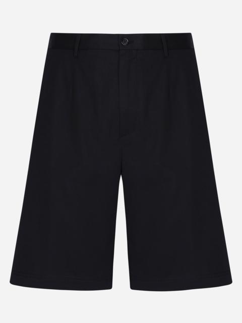 Dolce & Gabbana Stretch cotton shorts with branded tag