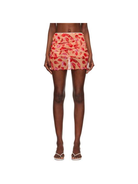 MARCO RAMBALDI Red Graphic Miniskirt