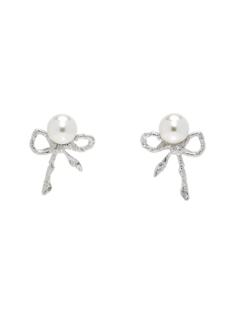 SHUSHU/TONG YVMIN Edition Twisted Rope Bow Faux-Pearl Earrings