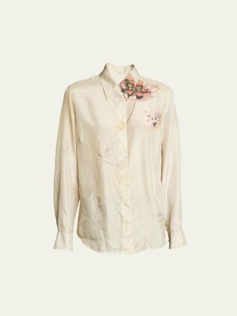 Chowy Floral Button Up Silk Shirt