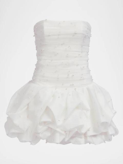 Aje. Juniper Strapless Tulle Overlay Bubble Mini Dress