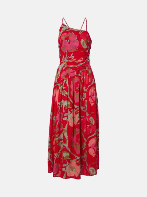 velvet Cosima floral cotton midi dress