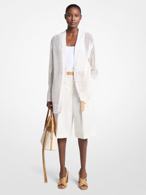MICHAEL KORS COLLECTION Hand-Crocheted Cotton and Cashmere Cardigan