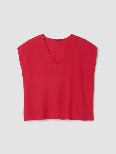 EILEEN FISHER Organic Linen Cotton V-Neck Top