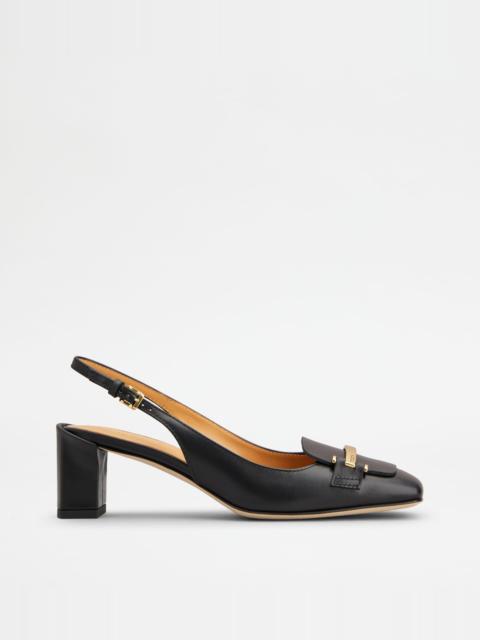 Tod's SLINGBACK PUMPS IN LEATHER - BLACK