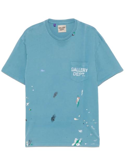GALLERY DEPT. Paint Splatter Logo T-Shirt "Dusty Blue & White" GD270