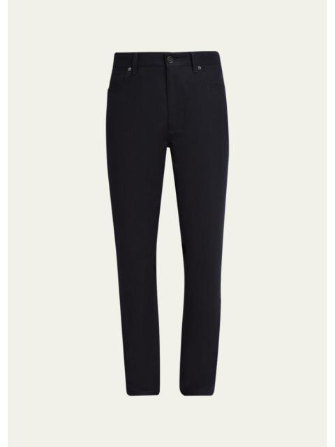 ZEGNA Men's Wool and Cashmere Flannel Five-Pocket Pants