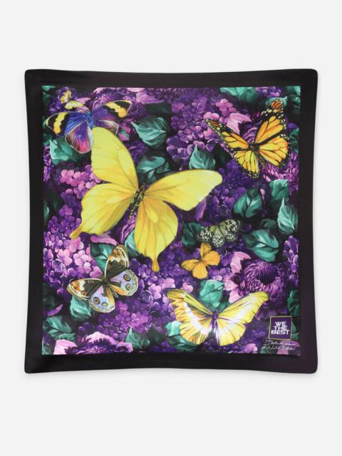 Dolce & Gabbana Butterfly-print silk pillow cover