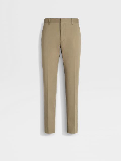 ZEGNA LIGHT BROWN STRETCH COTTON PANTS